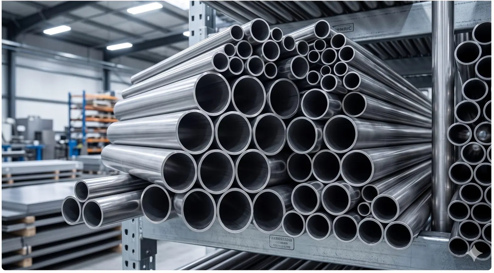 Tubazioni in acciaio inossidabile 1.4404 in un impianto industriale
